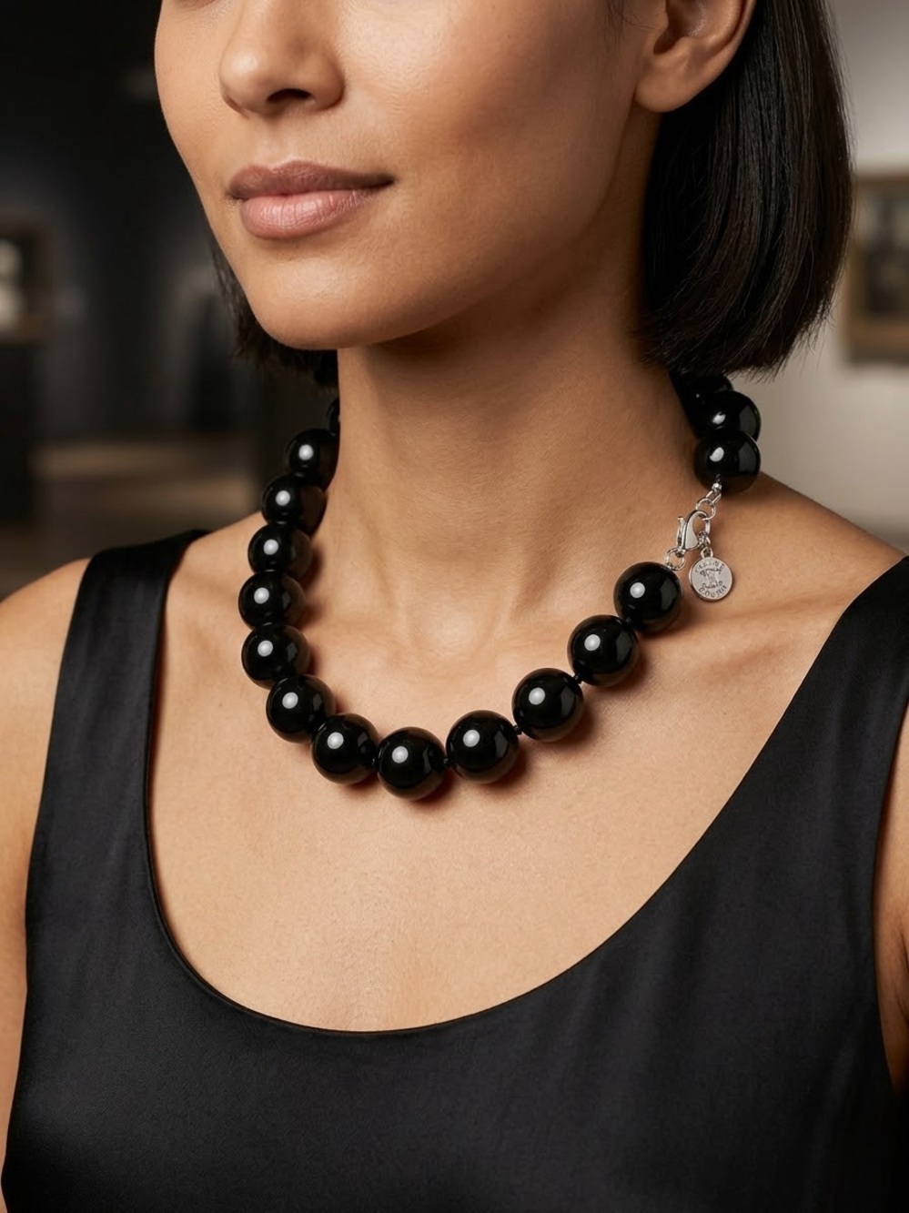 Sno of Sweden Black Beaded Necklace